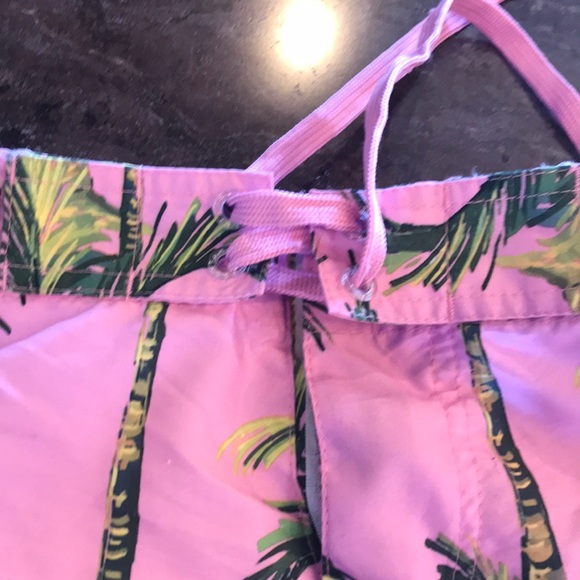 ⭐️SOLD⭐️Pink Palm Tree Men’s Swimming Trunks - Picture 2 of 6